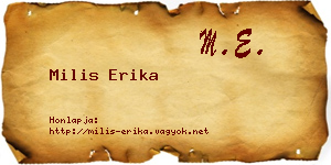 Milis Erika névjegykártya